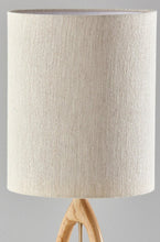 Load image into Gallery viewer, 28" Natural Solid Wood Round Table Lamp With Beige Drum Shade