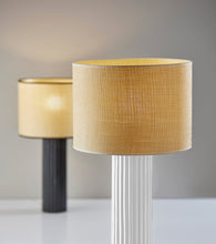 Load image into Gallery viewer, 29" White Ceramic Cylinder Table Lamp With Beige Drum Shade