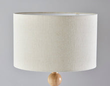 Load image into Gallery viewer, 28" Brown Solid Wood Candlestick Table Lamp With Off White Drum Shade