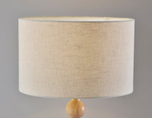 Load image into Gallery viewer, 28" Brown Solid Wood Candlestick Table Lamp With Off White Drum Shade