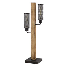 Load image into Gallery viewer, 32" Gray Metal Two Light Table Lamp With Black Novelty Shade