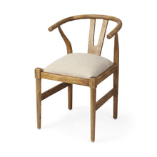 Load image into Gallery viewer, Upholstered Fabric Wishbone Back - Beige