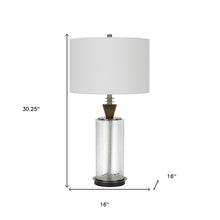 Load image into Gallery viewer, 30" Clear Metal Table Lamp With White Empire Shade