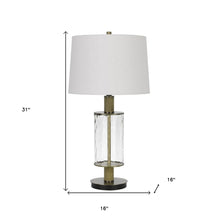 Load image into Gallery viewer, 31" Clear Metal Table Lamp With White Empire Shade
