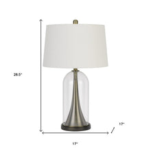 Load image into Gallery viewer, 29" Clear Metal Table Lamp With White Empire Shade