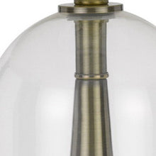 Load image into Gallery viewer, 29" Clear Metal Table Lamp With White Empire Shade