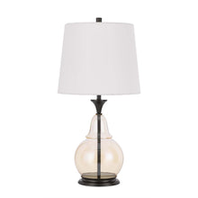 Load image into Gallery viewer, 28" Clear Metal Table Lamp With White Empire Shade