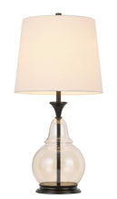 Load image into Gallery viewer, 28" Clear Metal Table Lamp With White Empire Shade