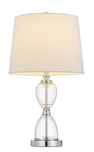 Load image into Gallery viewer, 24" Clear Metal Table Lamp With White Empire Shade