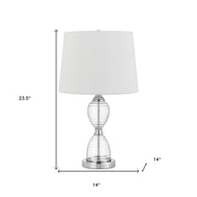 Load image into Gallery viewer, 24" Clear Metal Table Lamp With White Empire Shade
