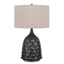 Load image into Gallery viewer, 29" Gray Metal Table Lamp With Brown Drum Shade