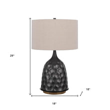 Load image into Gallery viewer, 29" Gray Metal Table Lamp With Brown Drum Shade
