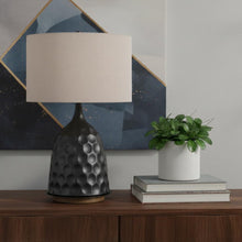 Load image into Gallery viewer, 29" Gray Metal Table Lamp With Brown Drum Shade
