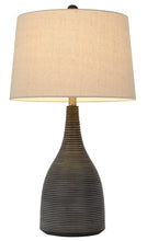 Load image into Gallery viewer, 29" Black Ceramic Round Table Lamp With Beige Empire Shade