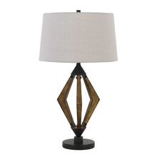Load image into Gallery viewer, 30" Black Metal Lantern Table Lamp With Gray Empire Shade