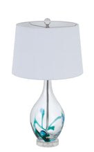 Load image into Gallery viewer, 27" Clear Glass Table Lamp With White Empire Shade