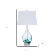Load image into Gallery viewer, 27" Clear Glass Table Lamp With White Empire Shade