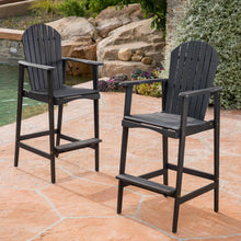 Load image into Gallery viewer, Outdoor Acacia Wood Adirondack Barstools (Set of 2)