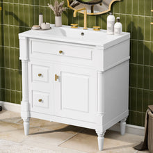 Load image into Gallery viewer, Modern Bathroom Vanity With Sink, Freestanding Cabinet With Flip Drawer & Adjustable Shelf