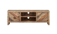 Load image into Gallery viewer, Wood Reclaimed Pine And Plywood Open Shelving TV Stand - Brown