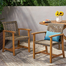 Load image into Gallery viewer, Outdoor Dining Chair Acacia Wood Frame (Set of 2)
