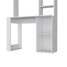 Load image into Gallery viewer, 39" White Wood Computer Desk With Hutch