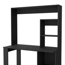 Load image into Gallery viewer, 58" Black Wood Computer Desk With Hutch