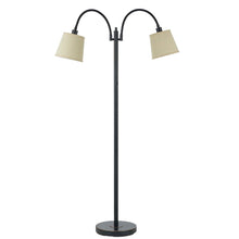 Load image into Gallery viewer, 65" Bronze Two Light Traditional Shaped Floor Lamp With Tan Square Shade