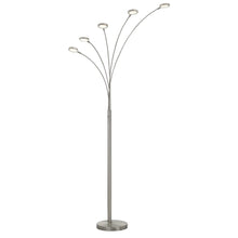Load image into Gallery viewer, 72" Nickel Five Light Led Arc Floor Lamp