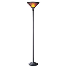 Load image into Gallery viewer, 71" Rusted Torchiere Floor Lamp With Brown Dome Shade