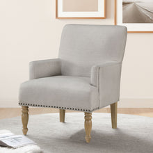 Load image into Gallery viewer, Alice - Upholstered Arm Chair With Nailheads - Beige