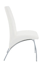 Load image into Gallery viewer, Upholstered Faux Leather Dining Side Chair (Set of 2) - White / Silver