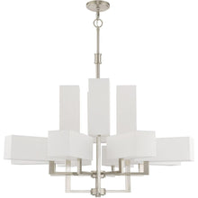 Load image into Gallery viewer, 41" Twelve Light Dimmable Chandelier With Shades - Nickel