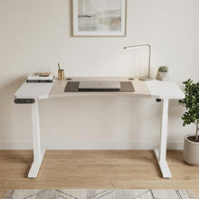 Load image into Gallery viewer, 63" Adjustable Brown and White Standing Desk