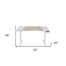 Load image into Gallery viewer, 63" Adjustable Brown and White Standing Desk