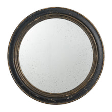 Load image into Gallery viewer, Circle Wall Mirror With Wooden Frame, Antique Classic Accent Mirror, For Living Room - Black
