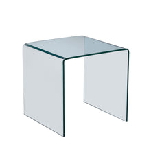 Load image into Gallery viewer, Tempered Bent Glass Sidetable, Transparent End Table, Sofa Table, Premium Glass, Multi Purpose Design - Transparent