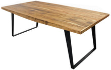 Load image into Gallery viewer, 63" Solid Wood And Iron Sled Base Dining Table - Natural