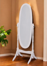 Load image into Gallery viewer, 60" Oval Wood Framed Freestanding Cheval Mirror - White