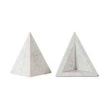 Load image into Gallery viewer, Marble Triangle Decorative Bookends (Set of 2) - White