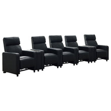 Load image into Gallery viewer, Warren - 5 Seater Home Theater With 2 Wedge Consoles - Black