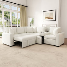 Load image into Gallery viewer, Modular L-Shaped Sectional Sofa Bed With Pull-Out Sleeper, Cup Holders, And Storage