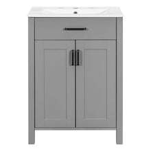 Load image into Gallery viewer, Bathroom Vanity With Ceramic Sink, Soft Close Doors, Flip Drawer, Double Layer Door Shelves