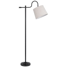 Load image into Gallery viewer, Adjustable Traditional Shaped Floor Lamp With Gray Square Shade - Bronze