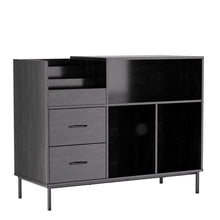 Load image into Gallery viewer, Eco-Friendly Vinyl Record Player Stand With Flip-Top Storage, Media Console With Dual Outlets And Dustproof Drawers