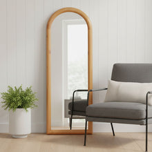 Load image into Gallery viewer, 66" Solid Arch Framed Full Length Mirror - Natural