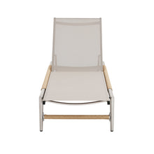 Load image into Gallery viewer, Hargrove - Outdoor Patio Aluminun Chaise Lounge, Outdoor Mesh Seat - Natural / Silver