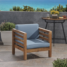 Load image into Gallery viewer, Outdoor Acacia Wood Patio Chair With Fabric Cushion