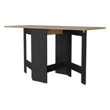 Load image into Gallery viewer, 24" Wood Brown And Black Drop Leaf Trestle Base Dining Table