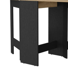 Load image into Gallery viewer, 24" Wood Brown And Black Drop Leaf Trestle Base Dining Table